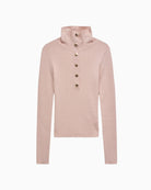 Salsa pink polo knit with gold buttons front on white background – Áines Boutique