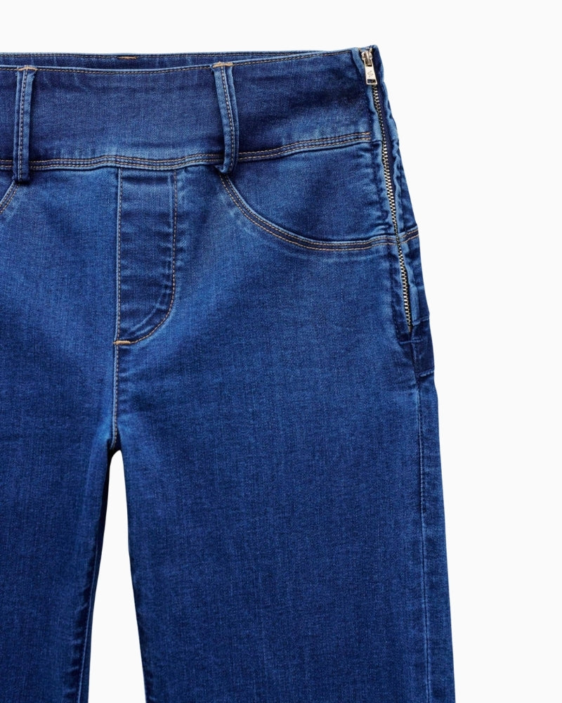 Close-up of waistband and dart details on Salsa Push In jeans