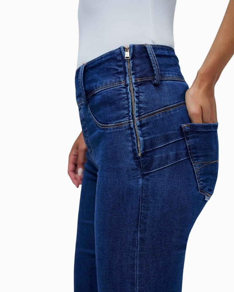 Close-up of waistband and dart details on Salsa Push In jeans