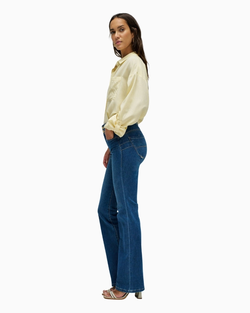 Salsa Secret Push In bootcut jeans blue side view – Áines Boutique