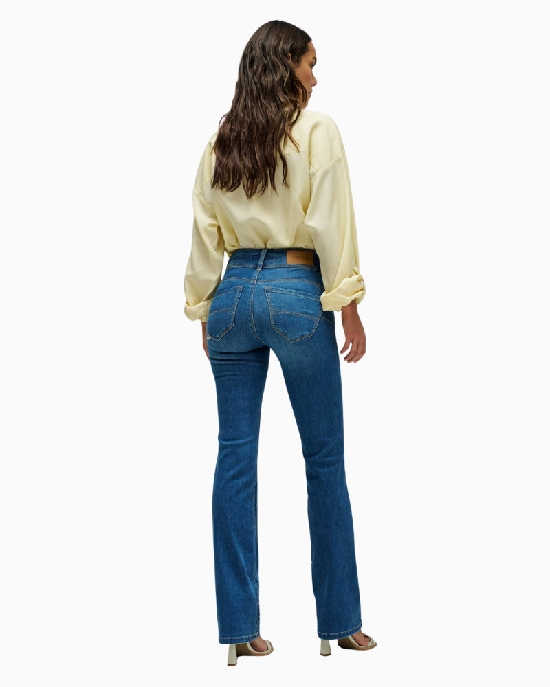 Salsa Secret Push In bootcut jeans blue back view – Áines Boutique