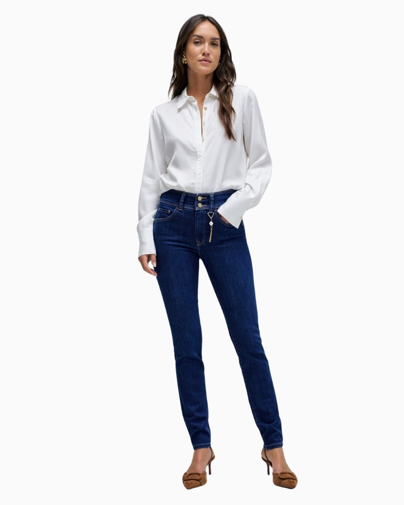 Front view of Salsa Secret Push In jeans showing tummy-tuck shaping panel