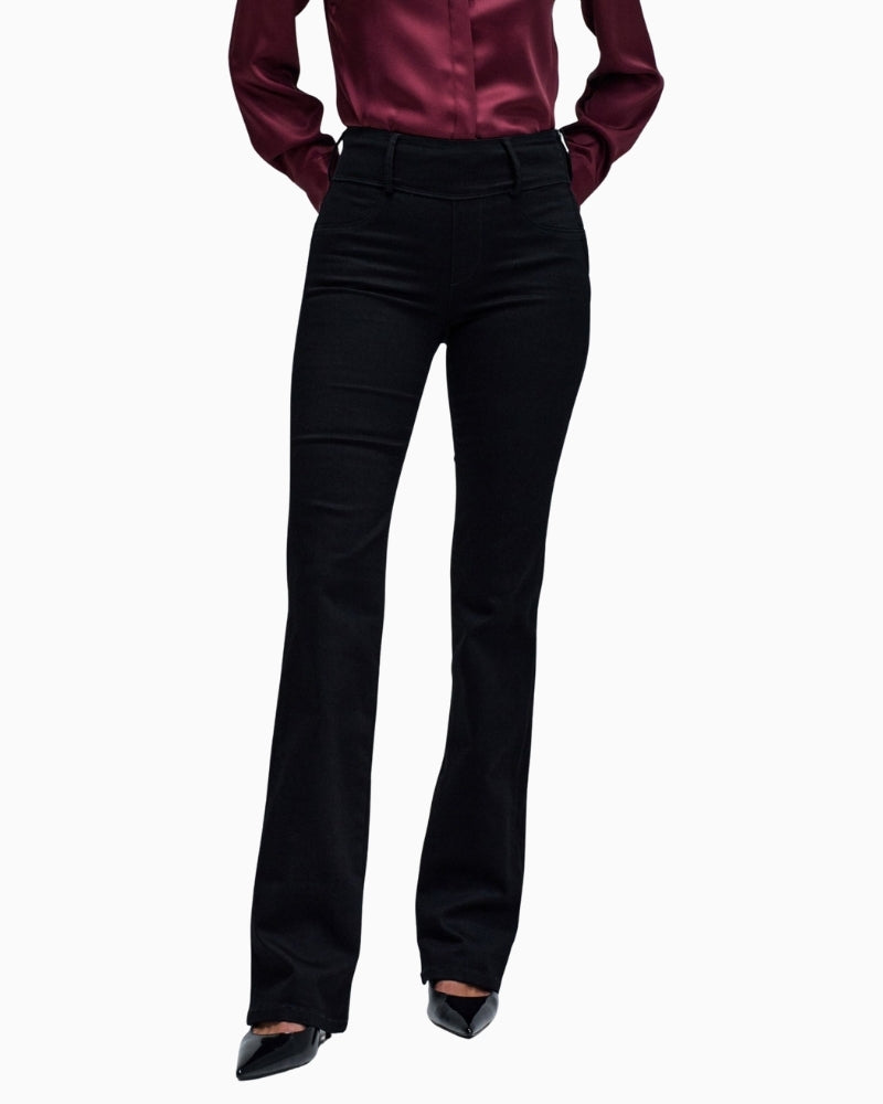 Salsa Secret Silhouette Push In bootcut jeans in black with medium waist