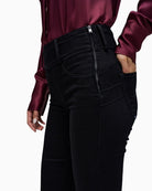 Close-up of waistband and side zip detail on Salsa Secret Silhouette jeans