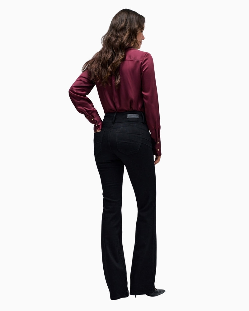 Back view of Salsa Push In bootcut jeans with two back pockets