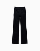 Front view of Salsa black bootcut jeans with side zip and faux front pockets