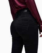 Close-up of waistband and side zip detail on Salsa Secret Silhouette jeans