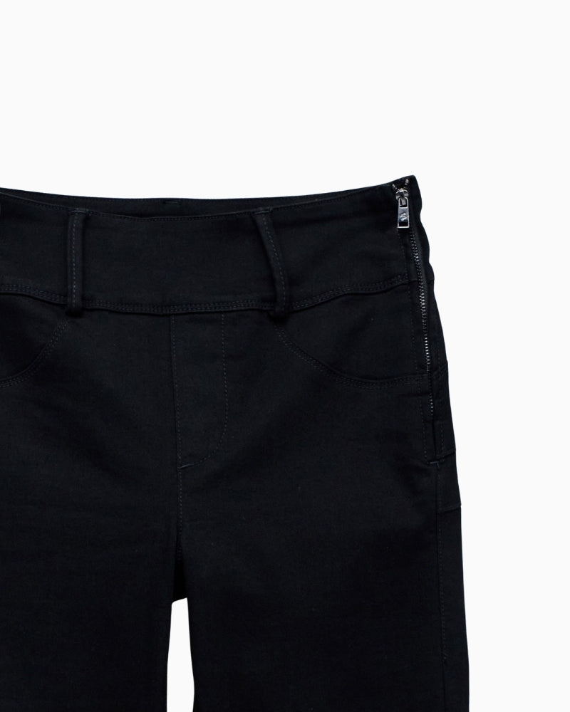 Close-up of waistband and side zip detail on Salsa Secret Silhouette jeans