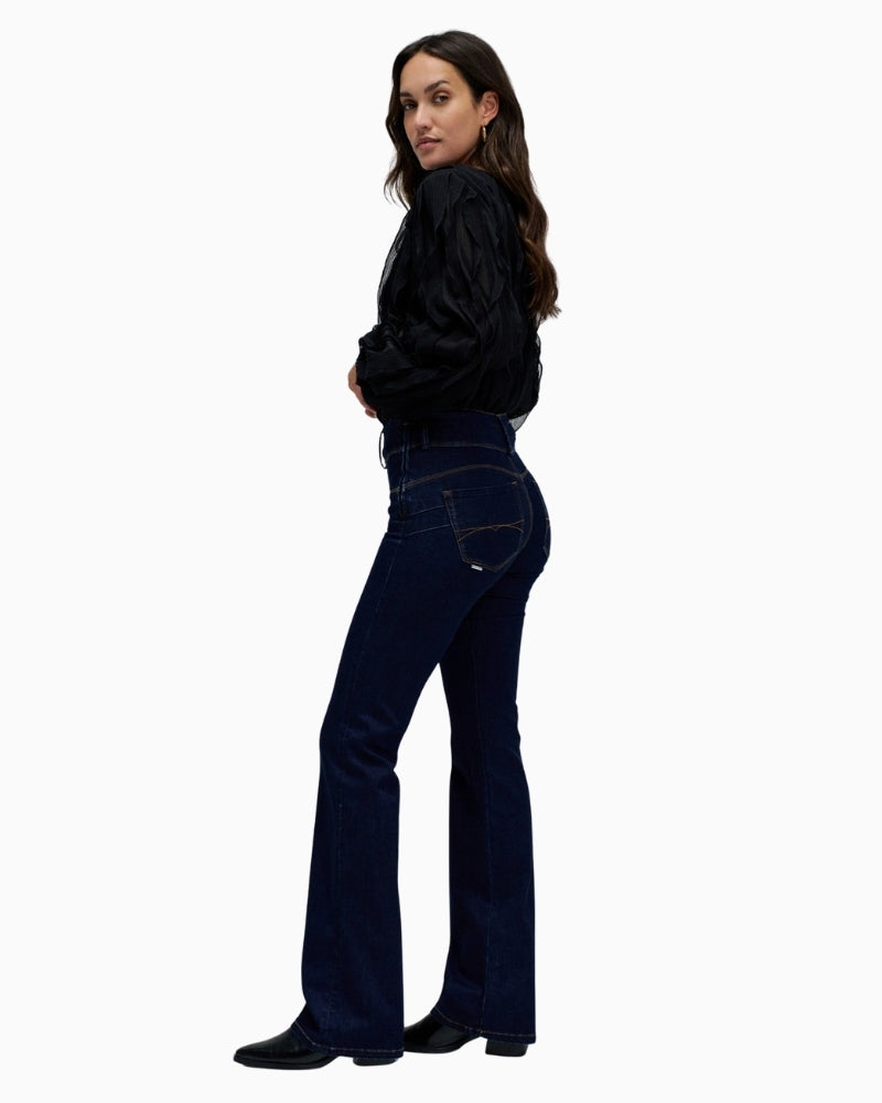 Side view of Salsa Push In jeans showing flattering silhouette
