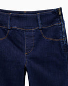 Close-up of waistband and zip fastening detail on Salsa Push In jeans