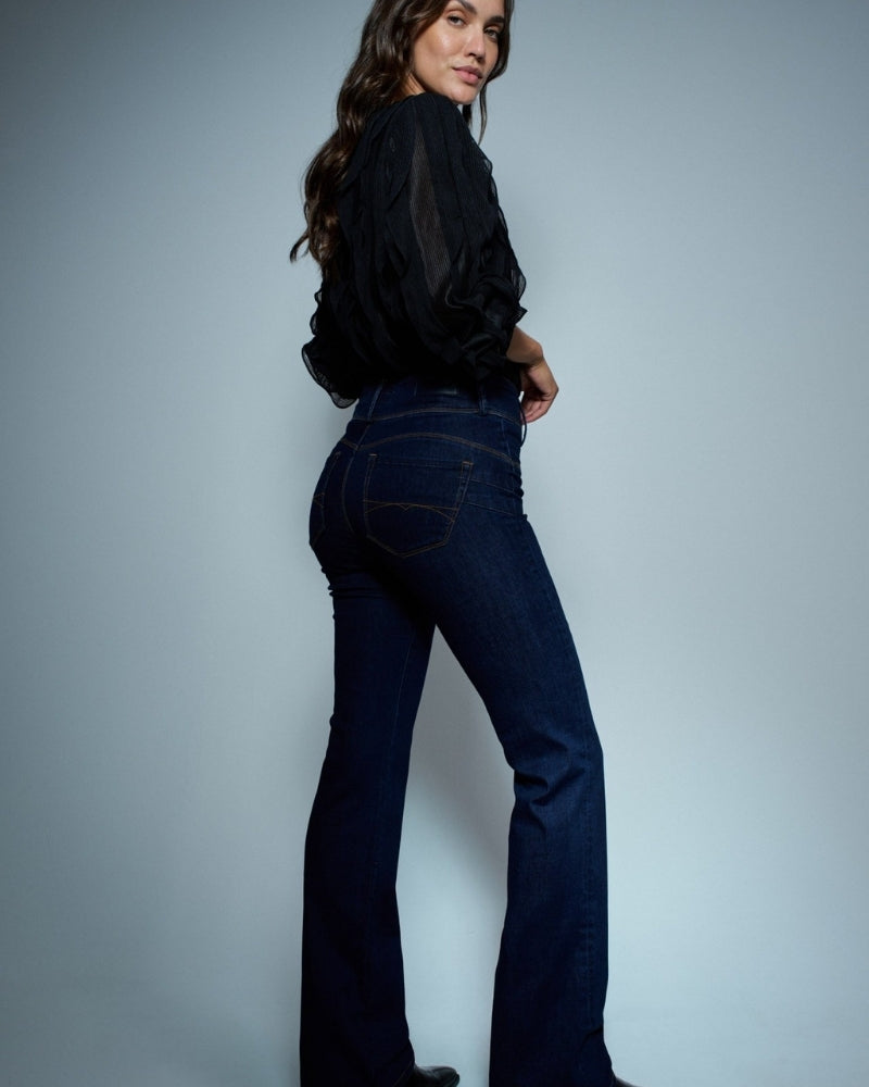 Side view of Salsa Push In jeans showing flattering silhouette