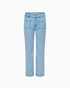 Salsa Jeans High Waist Crop Straight Fit Jeans in light denim front view