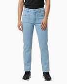 Salsa Jeans High Waist Crop Straight Fit Jeans in light denim leg detail