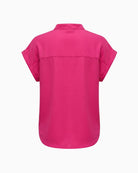 Salsa Jeans Relaxed V-Neck Blouse in fuchsia back view