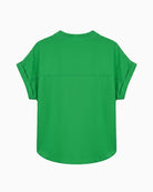 Salsa Jeans Relaxed V-Neck Blouse in green back view