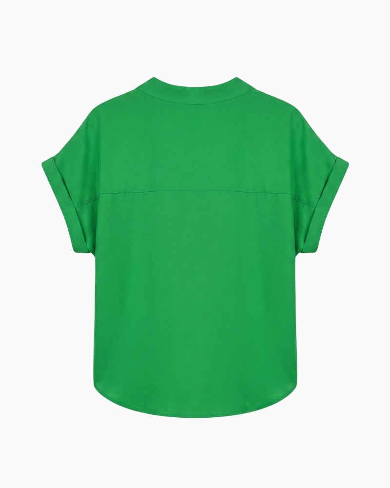Salsa Jeans Relaxed V-Neck Blouse in green back view