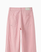 Salsa Jeans Wide Leg Jean in rose pocket detail
