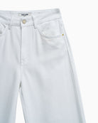 Salsa Jeans white denim fabric close up