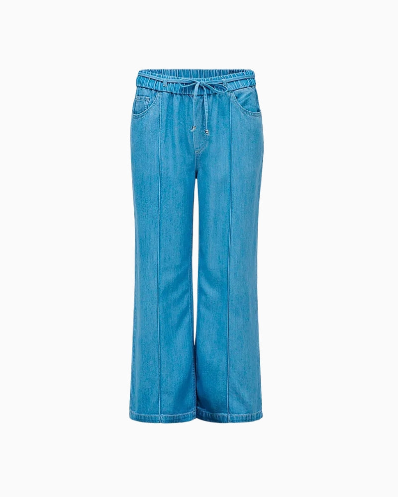 Salsa Jeans wide leg joggers denim flat lay front view