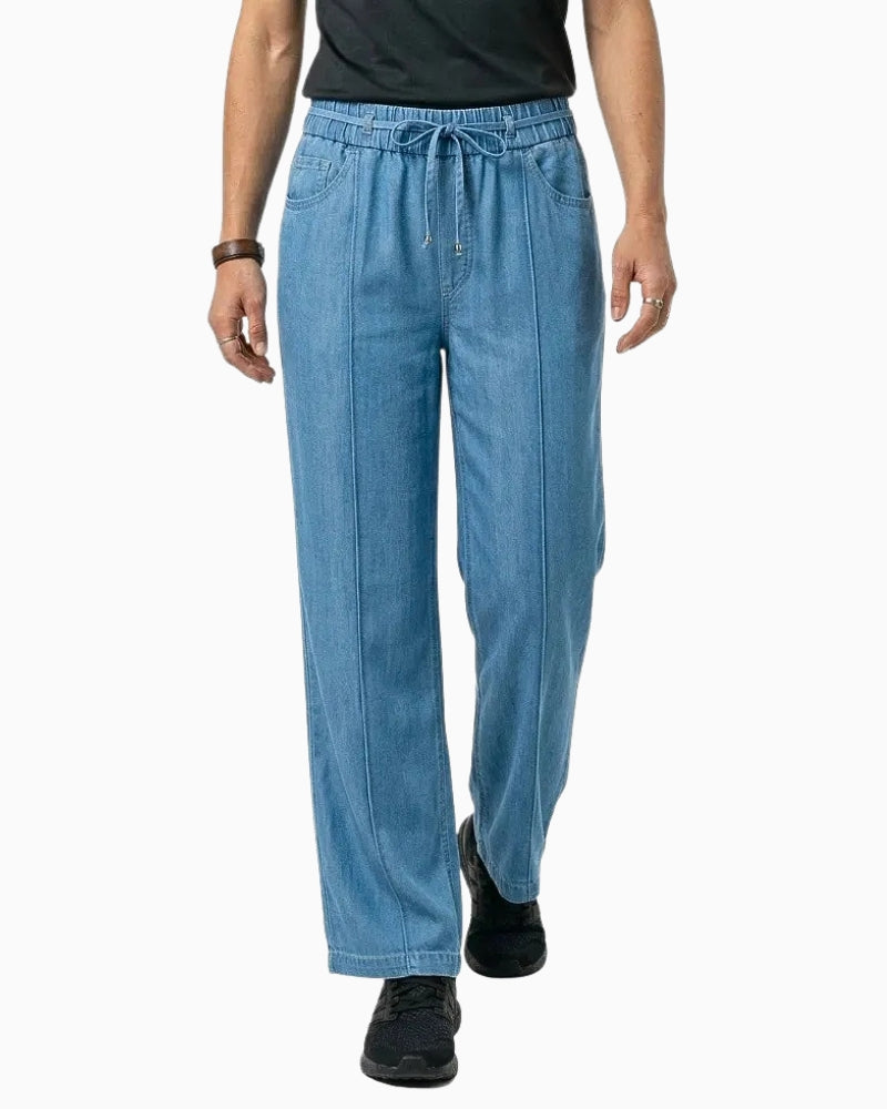 Salsa Jeans wide leg joggers denim front view