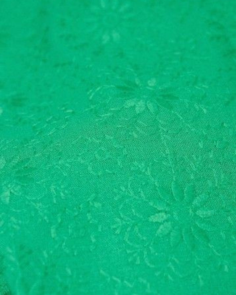 Salsa brocade jumpsuit green fabric texture detail