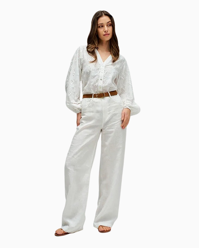 Salsa long sleeve shirt white front view 