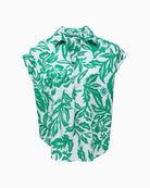 Salsa printed blouse white green front view