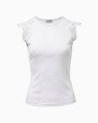 Salsa sleeveless top white embroidered detail