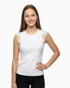 Salsa sleeveless top white front view
