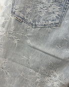 Salsa straight fit jacquard jeans light denim texture detail