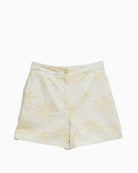 Salsa white embroidered high waist shorts front view