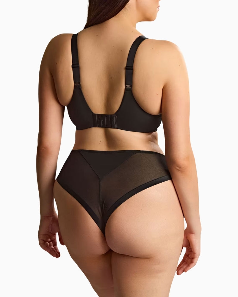 Sculptresse Bliss Brazilian in Black Floral back view