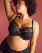Sculptresse Estel full cup bra black lace close-up detail