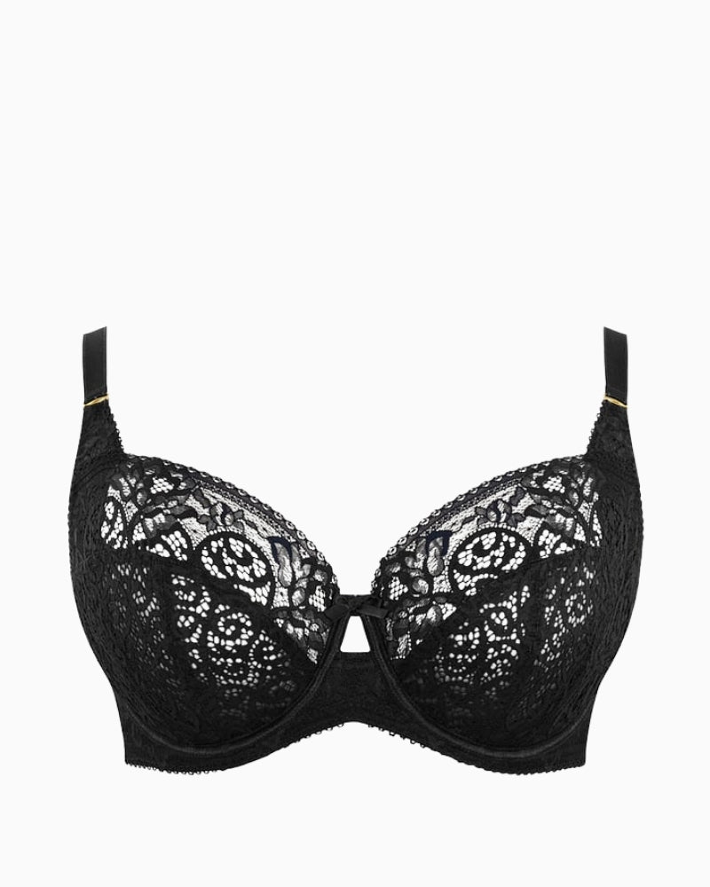 Sculptresse Estel full cup bra black lace flat front view