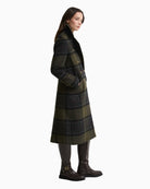 Side profile of Barbour Cottemore checked wool coat
