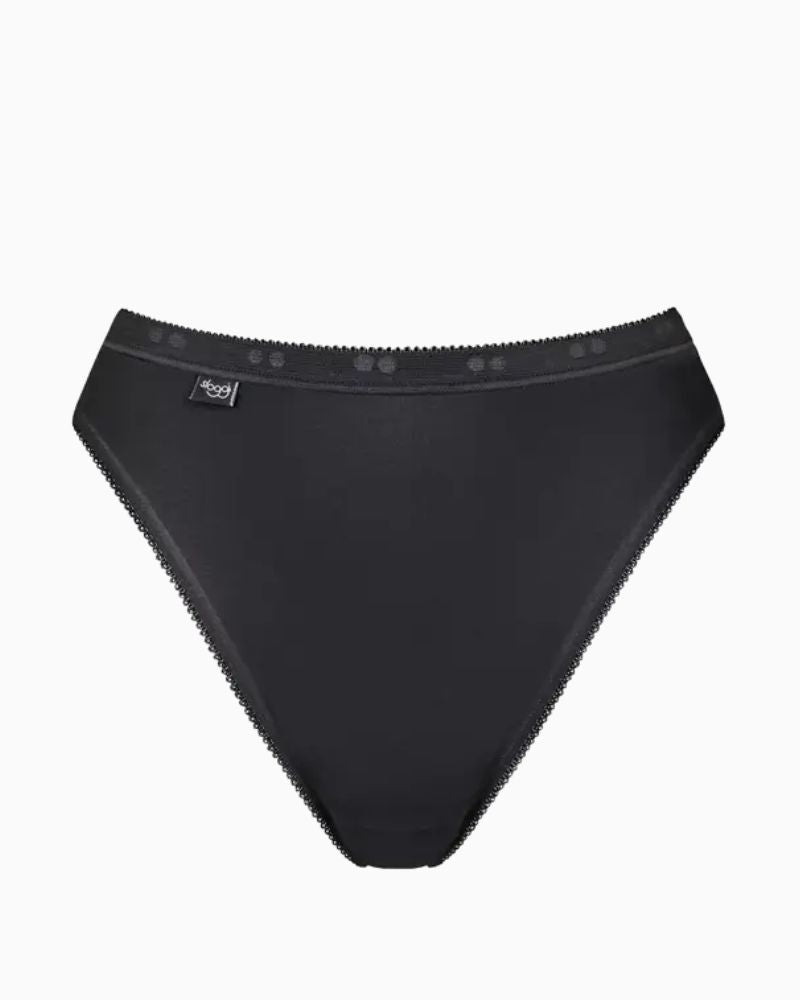 Black tai briefs by Sloggi in cotton stretch fabric, pack of 3