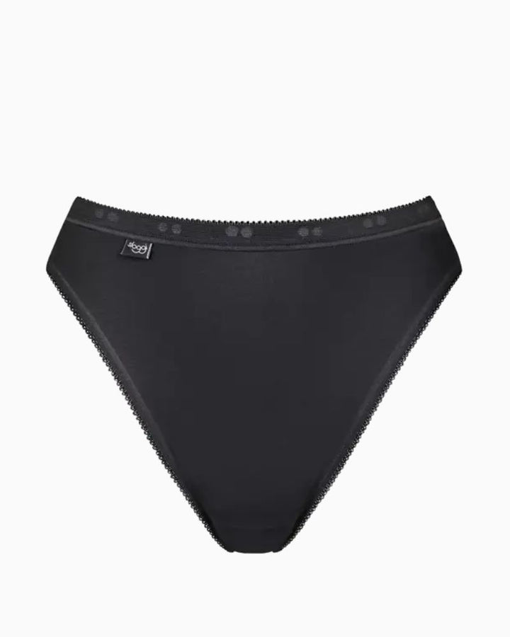 Black tai briefs by Sloggi in cotton stretch fabric, pack of 3