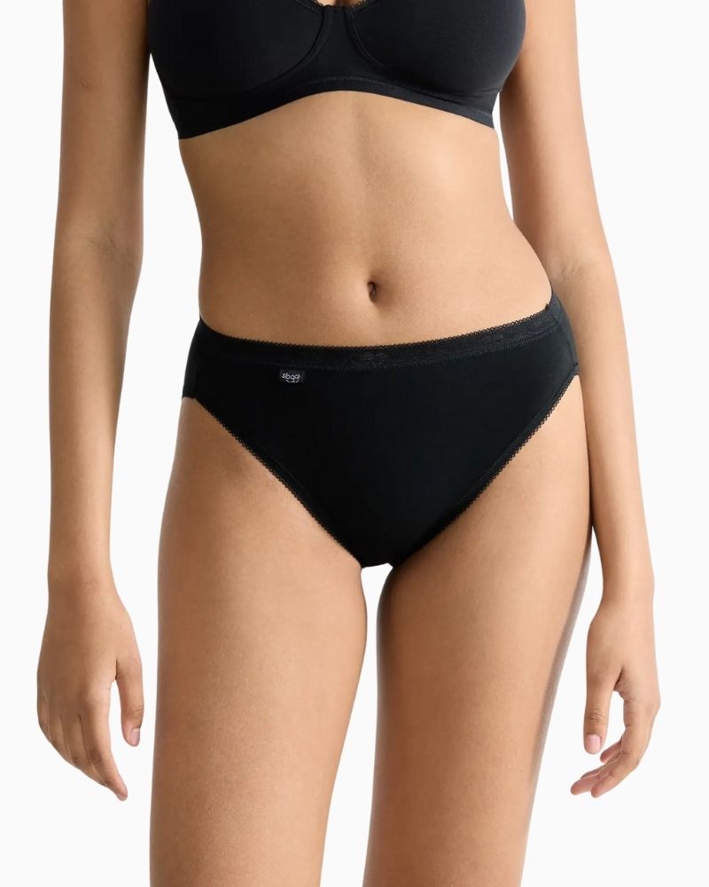 Black tai briefs by Sloggi in cotton stretch fabric 

