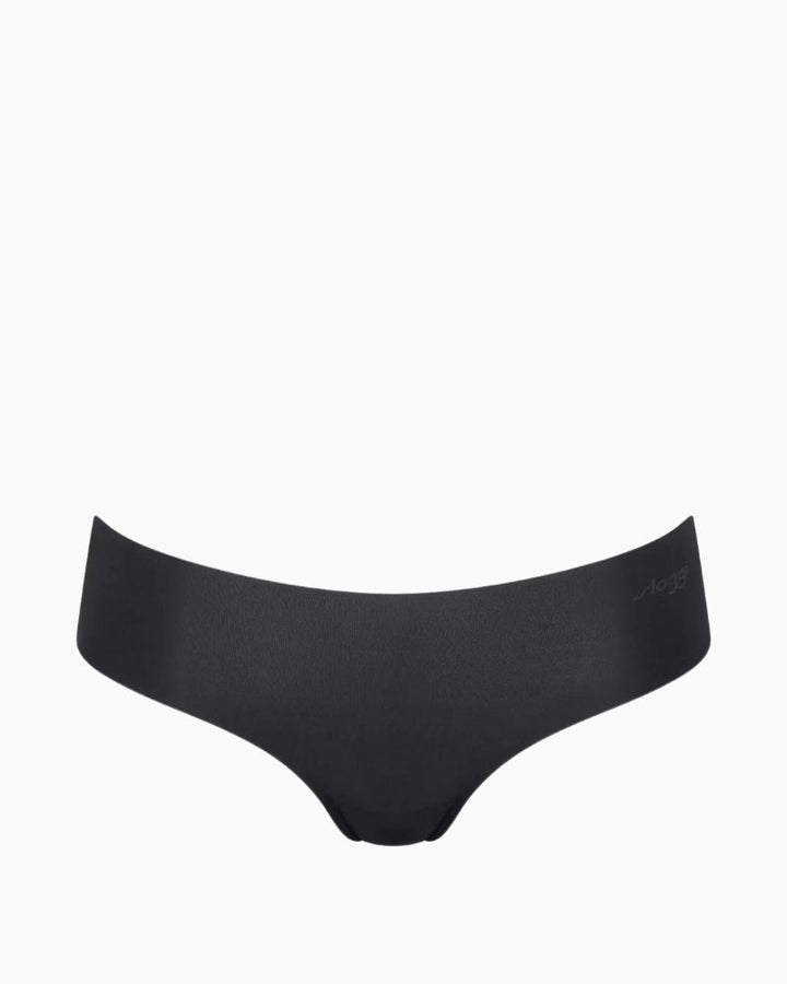 Sloggi ZERO black microfibre hipster briefs with laser-cut scalloped edges

