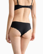 Back view of Sloggi ZERO hipster briefs in black with smooth coverage