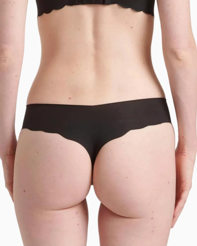 Sloggi - Zero Microfibre 2 Hipstring Brief in Black - Rear View