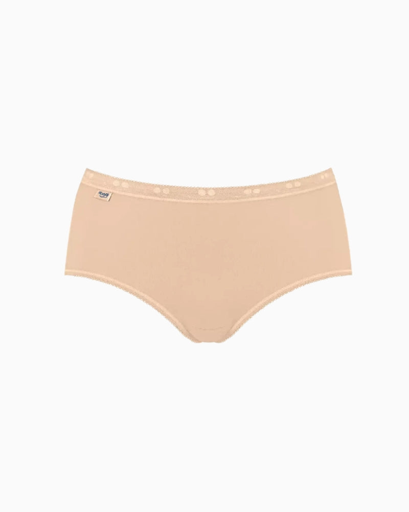 Sloggi Basic+ Midi 3/4pk in Skin fabric detail