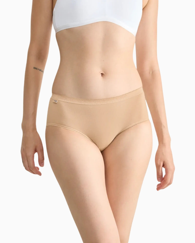 Sloggi Basic+ Midi 3/4pk in Skin front view