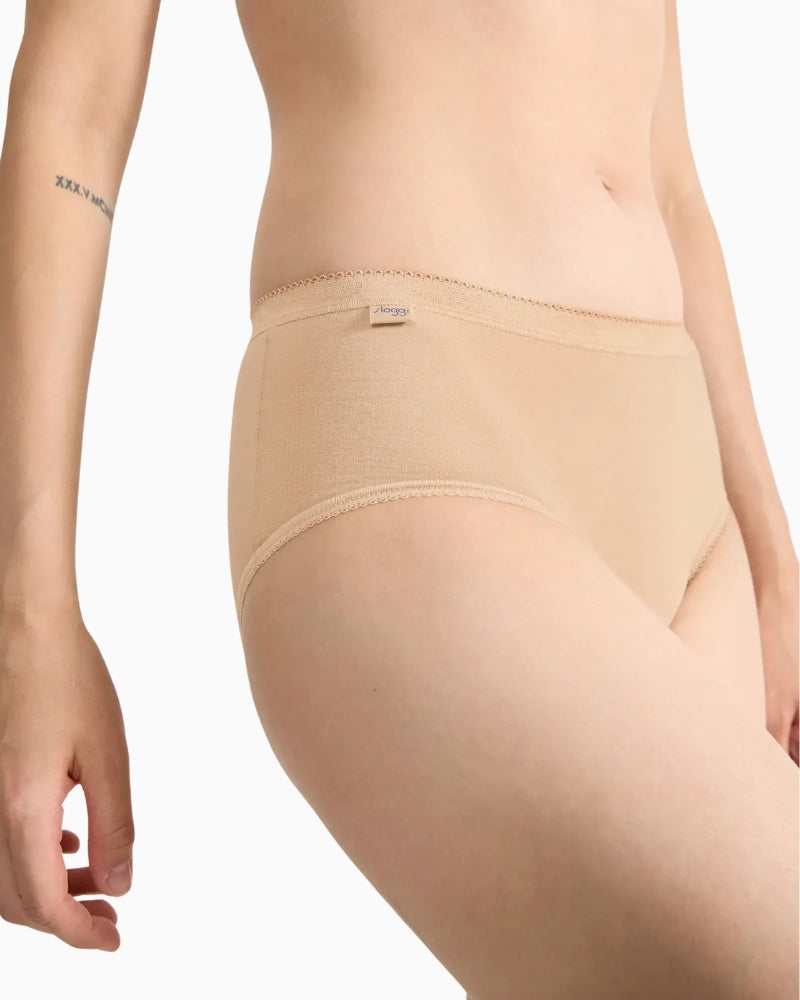 Sloggi Basic+ Midi 3/4pk in Skin side view