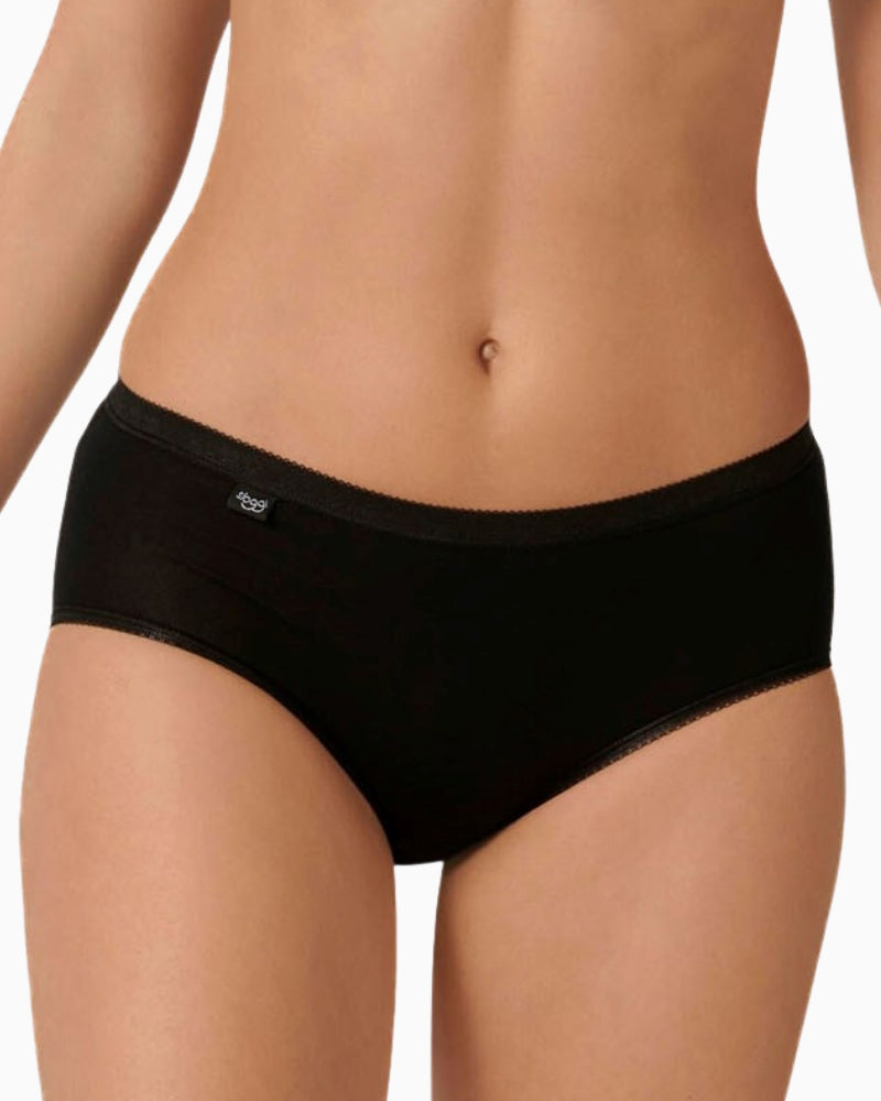 Sloggi Basic Midi black briefs fabric close up