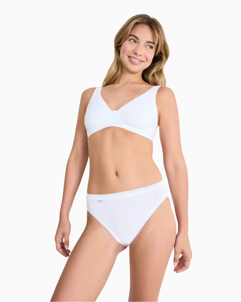 Sloggi Basic Tai Briefs in White front view