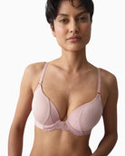 Sloggi Love in Lace Wired Padded Bra in pink centre embellishment detail