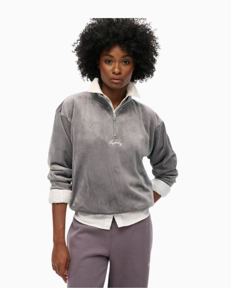 Superdry - Country Club Velour Half-Zip Top 