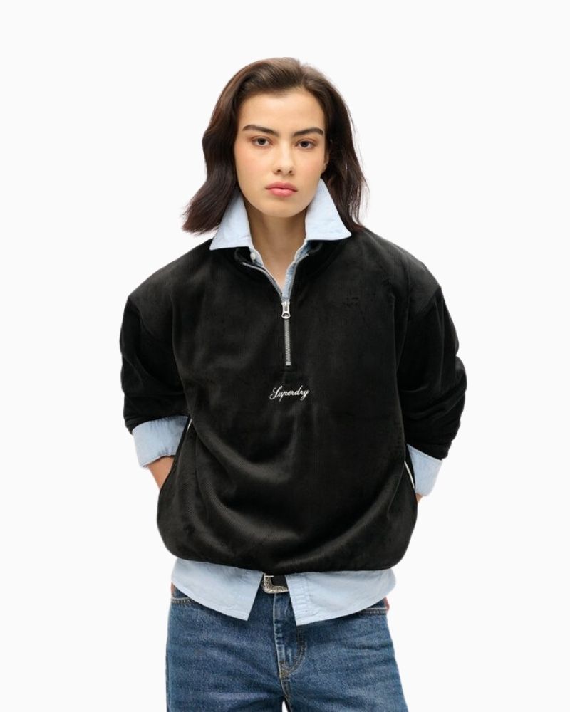 Superdry - Country Club Velour Half Zip 