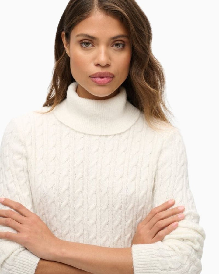 Superdry - Fitted Cable Roll Neck Jumper